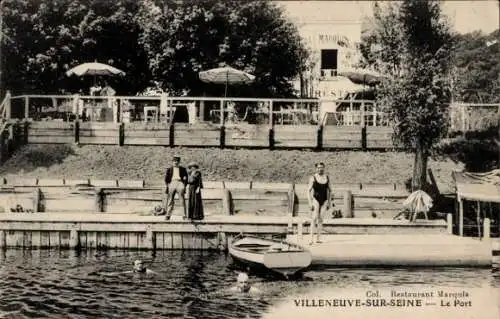 Ak Villeneuve Yvelines, Hafen, Terrasse