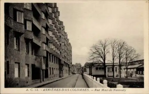 Ak Bois Colombes Hauts de Seine, Rue Max de Nansouty, Mehrfamilienhäuser