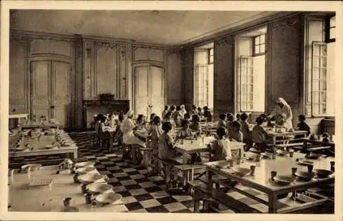 Ak Valloires Somme, Preventorium, Refectoire des Filles, Gouter des regimes, Speisesaal