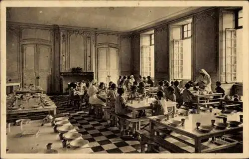 Ak Valloires Somme, Preventorium, Refectoire des Filles, Gouter des regimes, Speisesaal