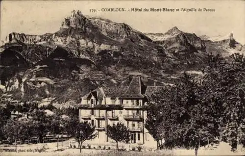 Ak Combloux Haute Savoie, Hotel du Mont Blanc, Aiguille de Parens