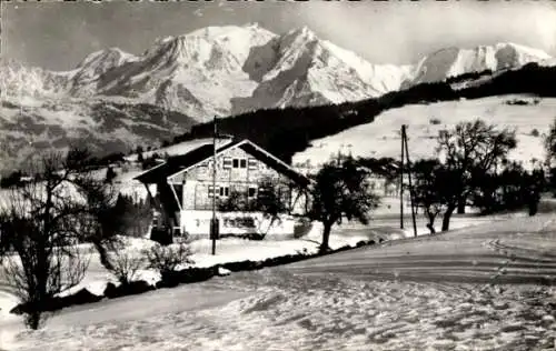 Ak Combloux Haute Savoie, Vue sur la Chaine du Mont Blanc