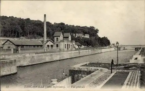 Ak Tancarville Seine Maritime, Kanal, Schornstein, Quai