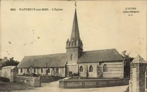 Ak Vattetot sur Mer Seine Maritime, Kirche