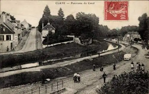 Ak Claye Seine et Marne, Panorama du Canal