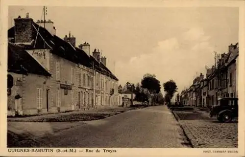 Ak Guignes Rabutin Seine et Marne, Rue de Troyes