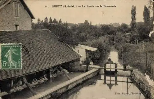 Ak Gretz Seine et Marne, The Lavoir sur la Beuronerie