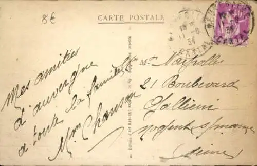 Ak Neuvéglise Cantal, Le Square du Poilu