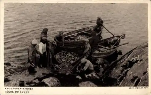 Ak Grönland Dänemark, Angmagssatfangst, Pêche du Lodde, Kapelan, Fischerboote