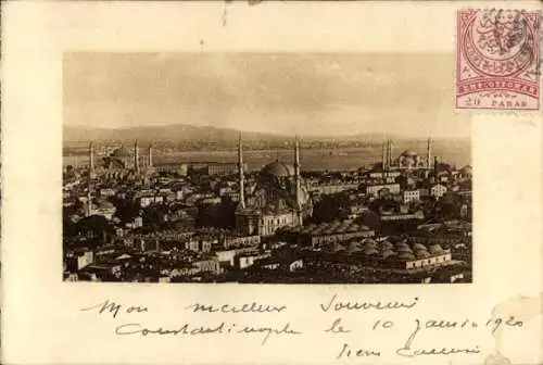 Passepartout Ak Konstantinopel Istanbul Türkei, Panorama, Moschee