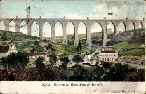 Ak Lisboa Lissabon Portugal, Aqueducto dos Aguas Livres em Campolide