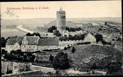 Ak Schönburg an der Saale Burgenlandkreis, Schlossruine Schönburg