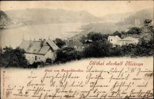 Ak Meißen an der Elbe, Elbtal, Blick vom Bergschlösschen