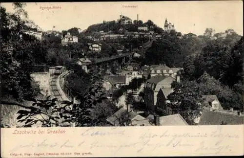 Ak Dresden Loschwitz, Luisenhof, Drahtseilbahn