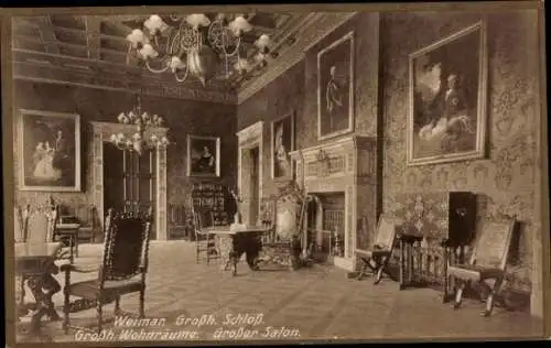 Ak Weimar in Thüringen, Großherzogliches Schloss, Wohnräume, Großer Salon