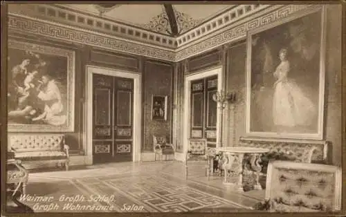 Ak Weimar in Thüringen, Großherzogliches Schloss, Wohnräume, Salon