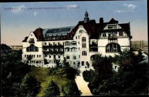 Ak Chemnitz in Sachsen, Zimmermannsches Sanatorium, Südseite