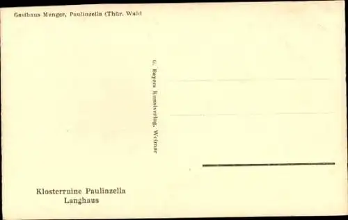 Foto Ak Paulinzella Rottenbach Königsee in Thüringen, Klosterruine, Langhaus