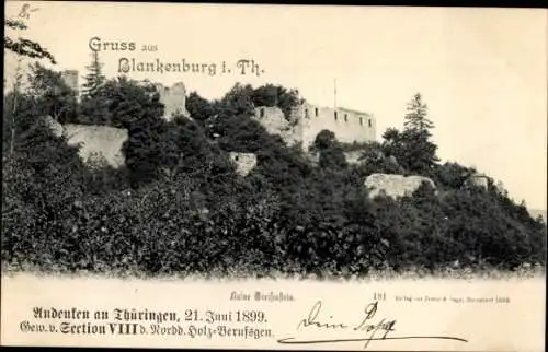 Ak Bad Blankenburg in Thüringen, Ruine Greifenstein