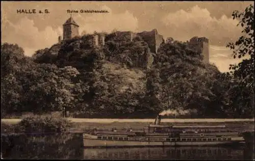 Ak Giebichenstein Halle an der Saale, Ruine, Burg, Schiff