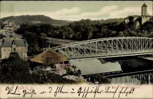 Ak Giebichenstein Halle an der Saale, Burg, Brücke