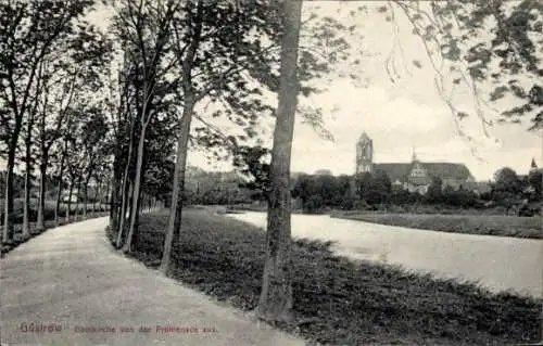 Ak Güstrow in Mecklenburg, Domkirche, Blick von der Promenade