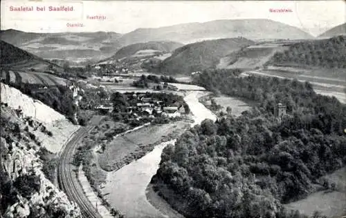 Ak Saalfeld an der Saale Thüringen, Obernitz, Wetzelstein, Reschwitz