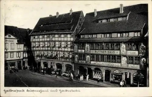 Ak Halberstadt am Harz, Buttner-Haus, Fachwerkgebäude