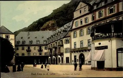 Ak Bad Ems an der Lahn, Kurhaus mit Kurhof