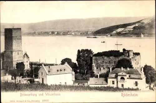 Ak Rüdesheim am Rhein, Brömserburg und Winzerhaus