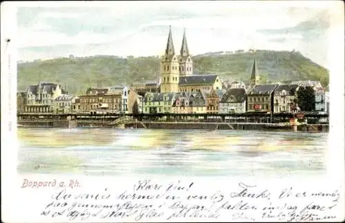 Ak Boppard am Rhein, Gesamtansicht