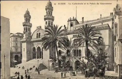 Ak Algier Algier Algerien, Kathedrale, Gouverneurspalast