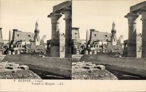 Stereo Ak Luxor Ägypten, Tempel, Moschee