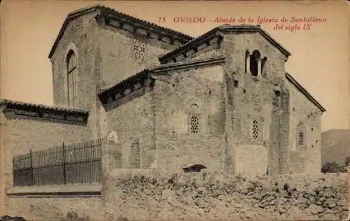 Ak Oviedo Asturien Spanien, Kirche von Santullano