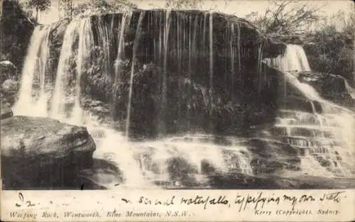 Ak Wentworth New South Wales Australien, Weeping Rock, Blue Mountains