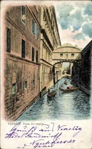 Ak Venezia Venedig Veneto, Ponte dei Sospiri, Seufzerbrücke