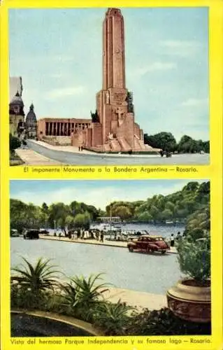 Ak Rosario Argentina, Das imposante Denkmal für die argentinische Flagge, Parque Independencia