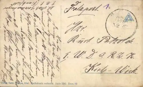 Ak Deutsches Kriegsschiff, SMS Oldenburg, Kaiserliche Marine, Fahnen, NPG, GLK