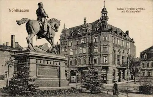 Ak Nordhausen am Harz, Kaiser Friedrich Denkmal mit Kristallpalast