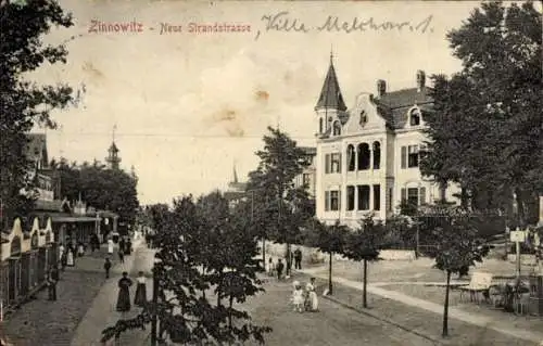 Ak Ostseebad Zinnowitz auf Usedom, Neue Strandstraße