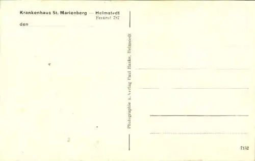 Ak Helmstedt in Niedersachsen, Krankenhaus St. Marienberg