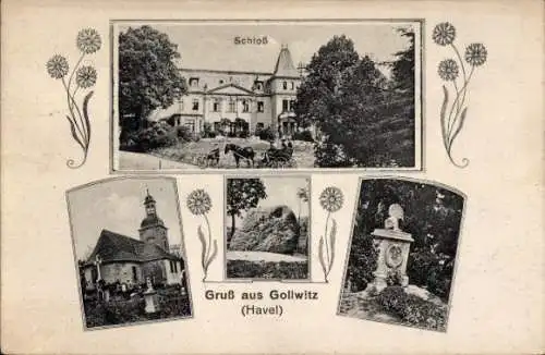 Ak Gollwitz Brandenburg an der Havel, Schloss, Kirche