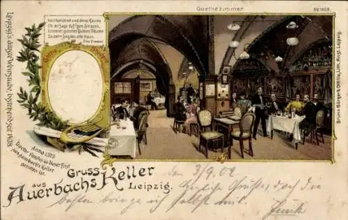 Litho Leipzig in Sachsen, Auerbachs Keller, Goethezimmer