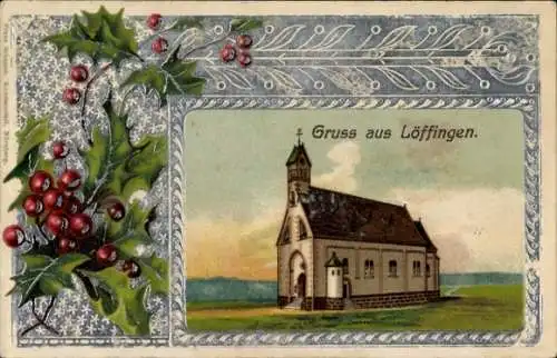 Präge Passepartout Litho Löffingen im Schwarzwald, Wallfahrtskirche Witterschnee