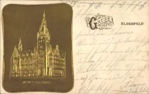 Präge Ak Elberfeld Wuppertal, Neues Rathaus