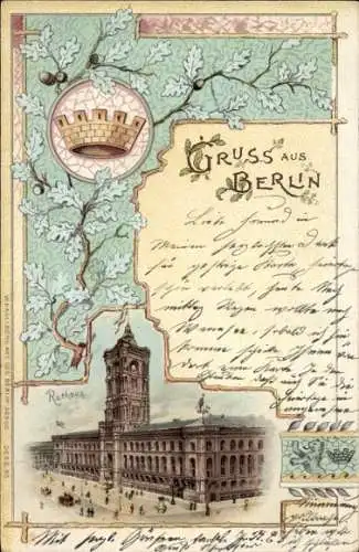 Präge Passepartout Litho Berlin Mitte, Rathaus