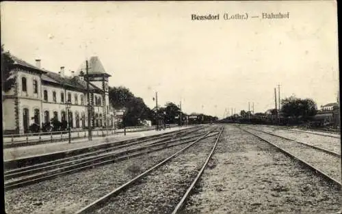 Ak Bénestroff Bensdorf Lothringen Moselle, Bahnhof