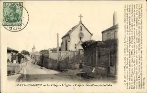 Ak Lorry lès Metz Moselle, Kirche, Kapelle Saint-Francois-de-Sales