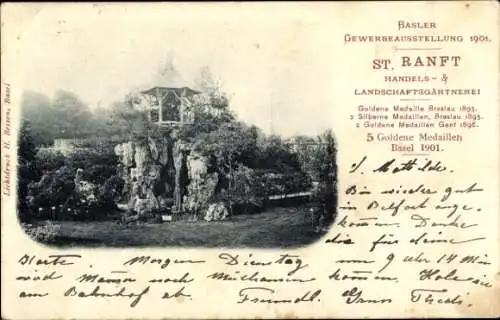 Ak Basel Bâle Stadt Schweiz, Gewerbeausstellung 1901, Sankt Ranft, Landschaftgärtnerei