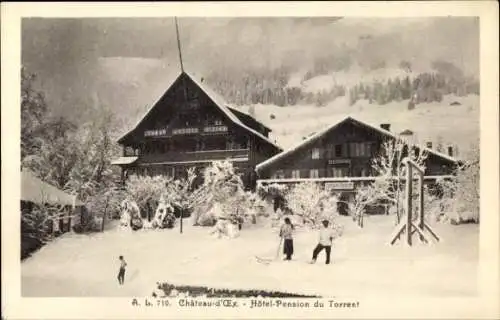 Ak Château d'Œx Oex Kanton Waadt, Hotel-Pension du Torrent